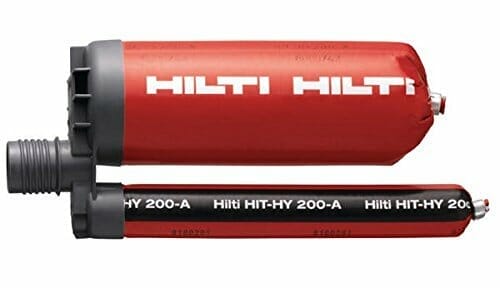 A red and black Hilti pump with the word hiliti on it.