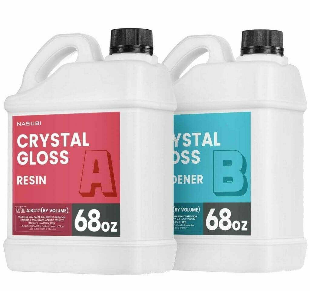 A gallon of Crystal Gloss epoxy resin.