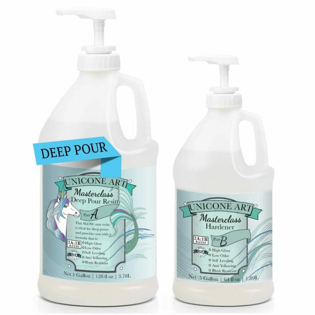 A bottle of Deep Pour hand soap and a bottle of lotion.