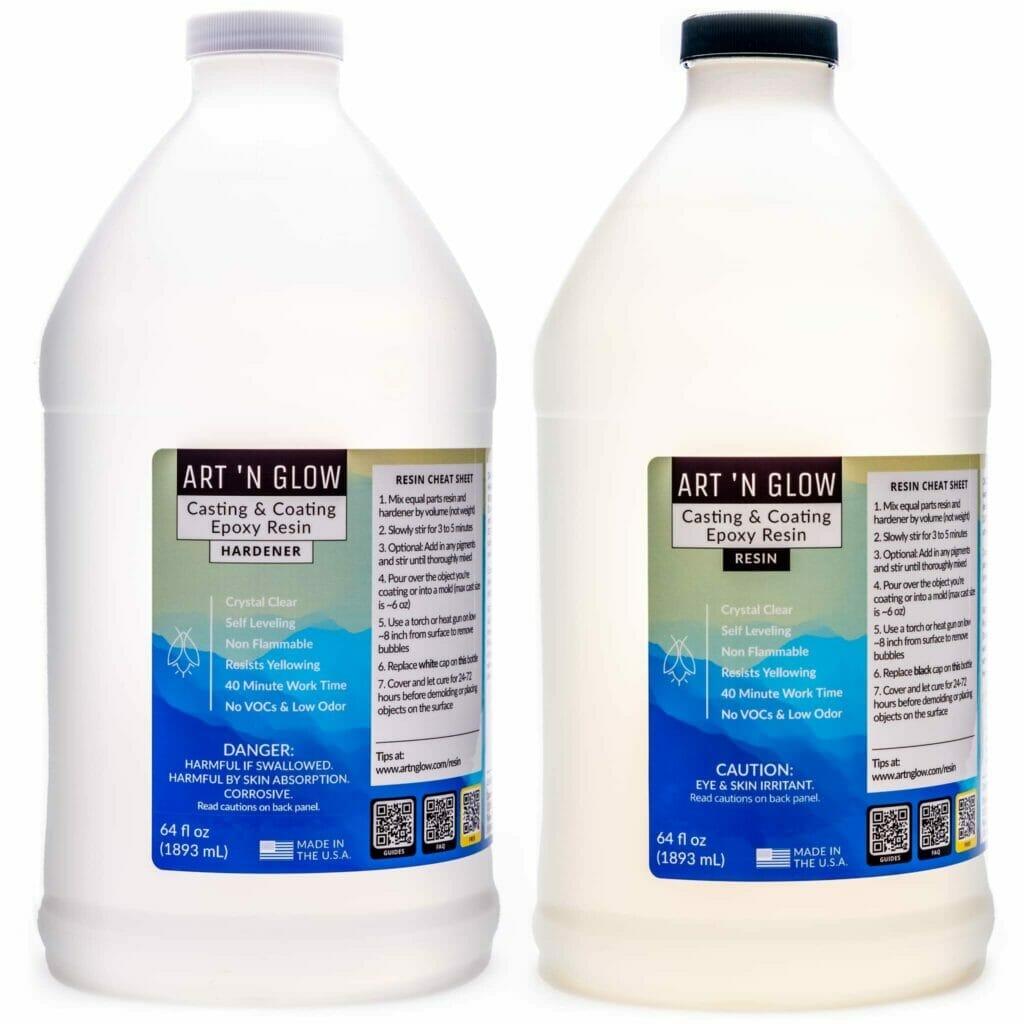 Two bottles of art glow on a white background.