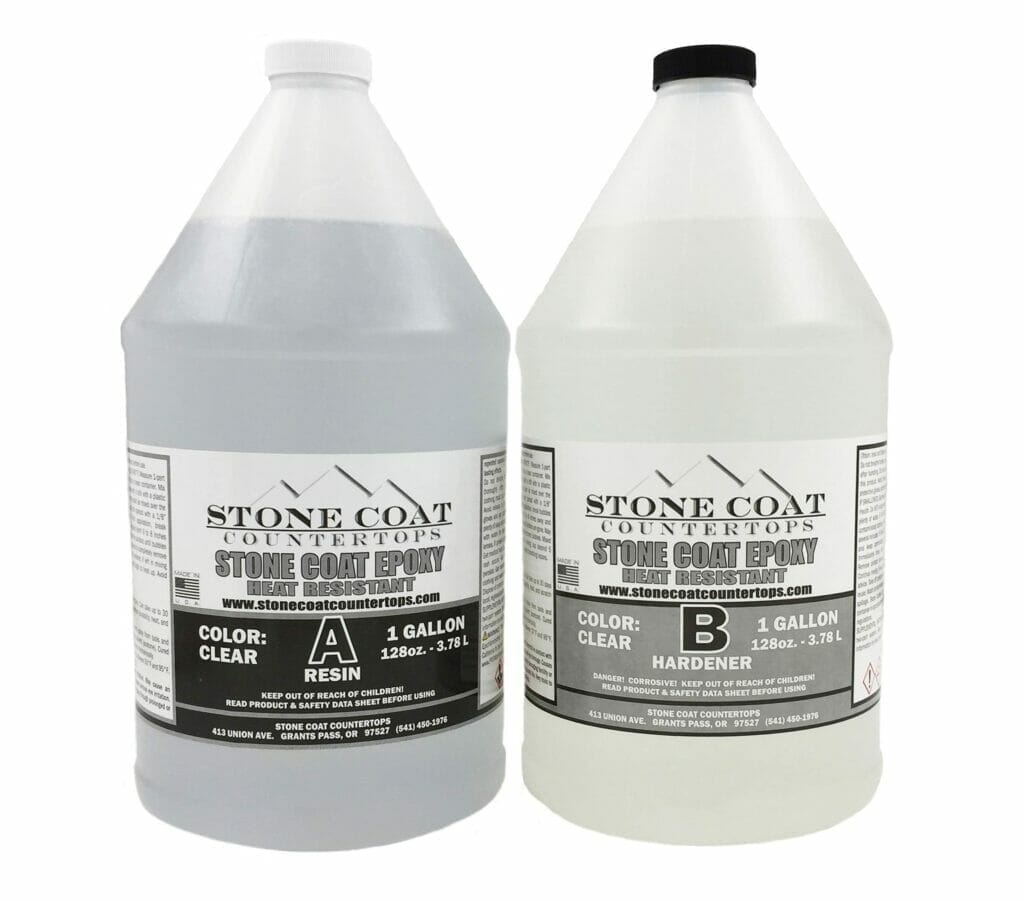 Two gallons of Stone Coat Countertops stain and sealer.