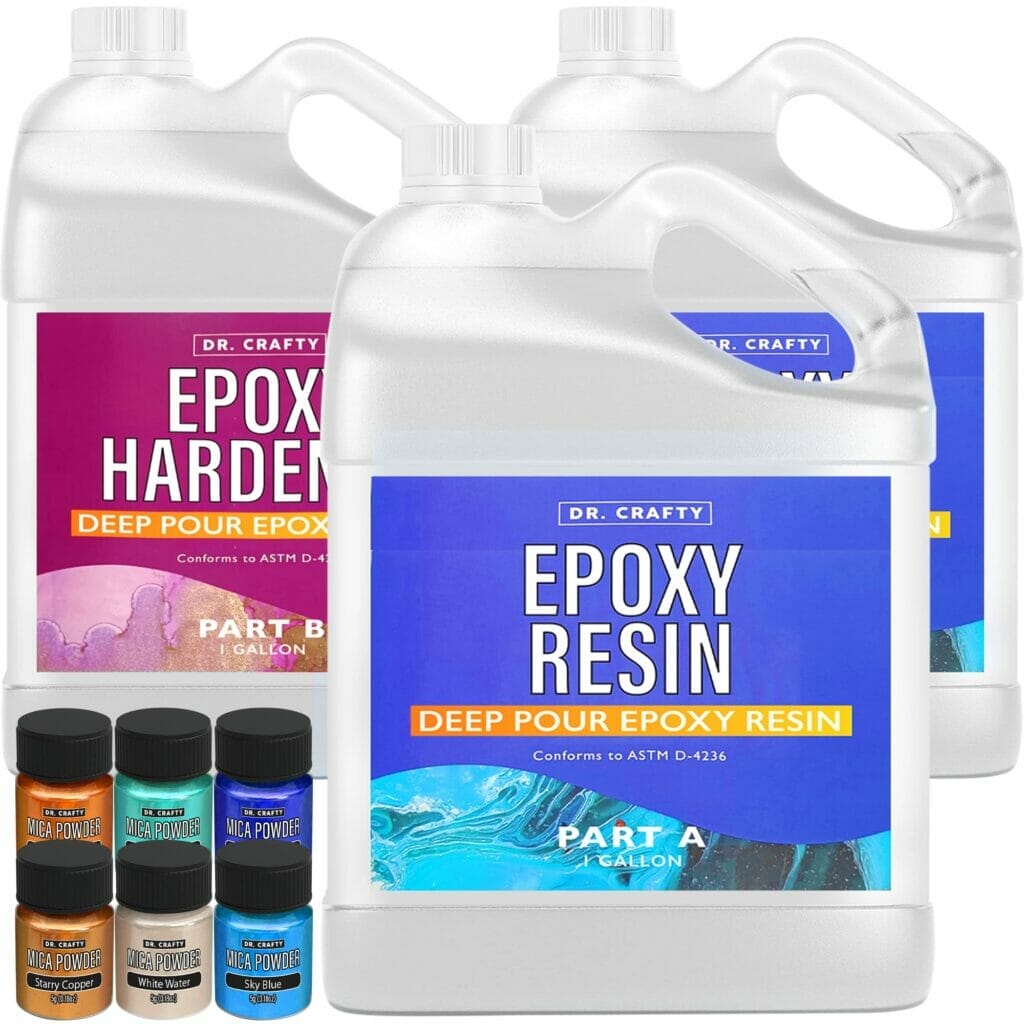 Review of Dr. Crafty's Epoxy Resin Kit with four different colors.