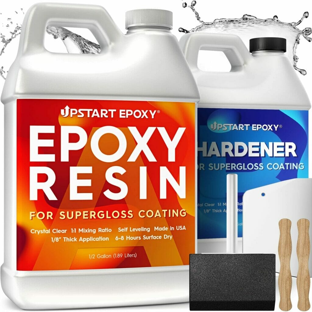 An upstart review of a bottle of epoxy resin and a brush.