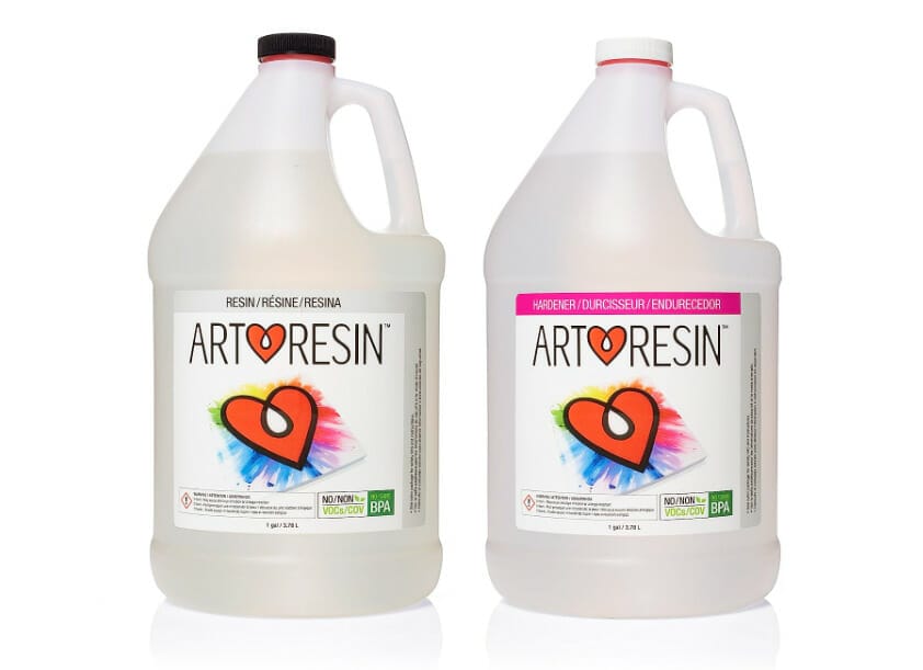 A gallon of ArtResin, a high-quality epoxy resin, and a gallon of water