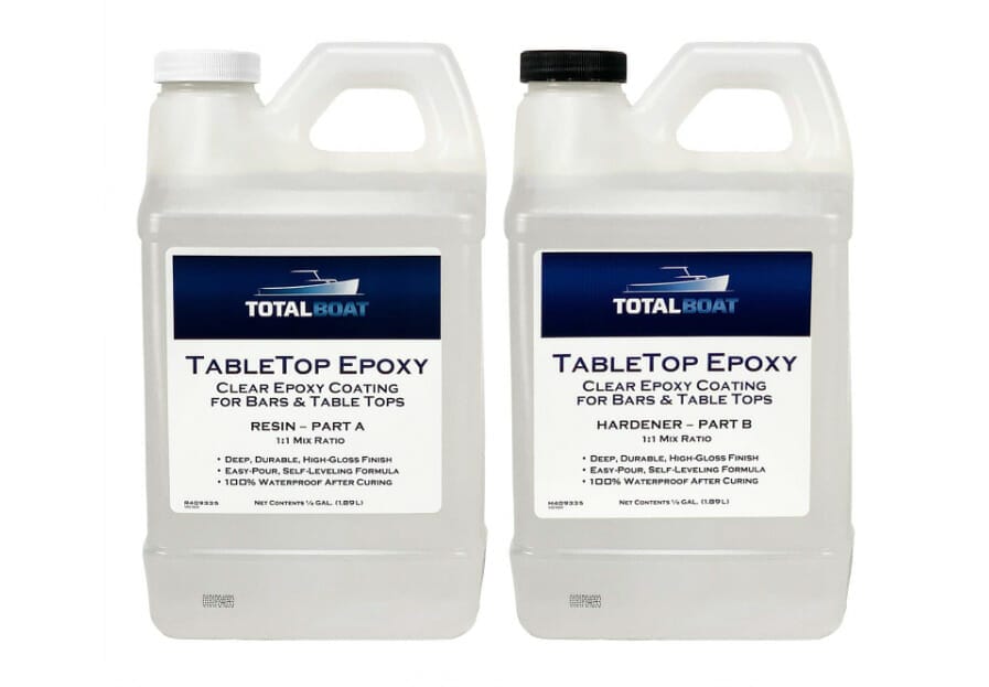 Two TotalBoat tabletop emulsion bottles.