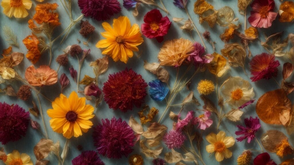Best Resin-preserved Dried Flowers showcased against a captivating blue background.