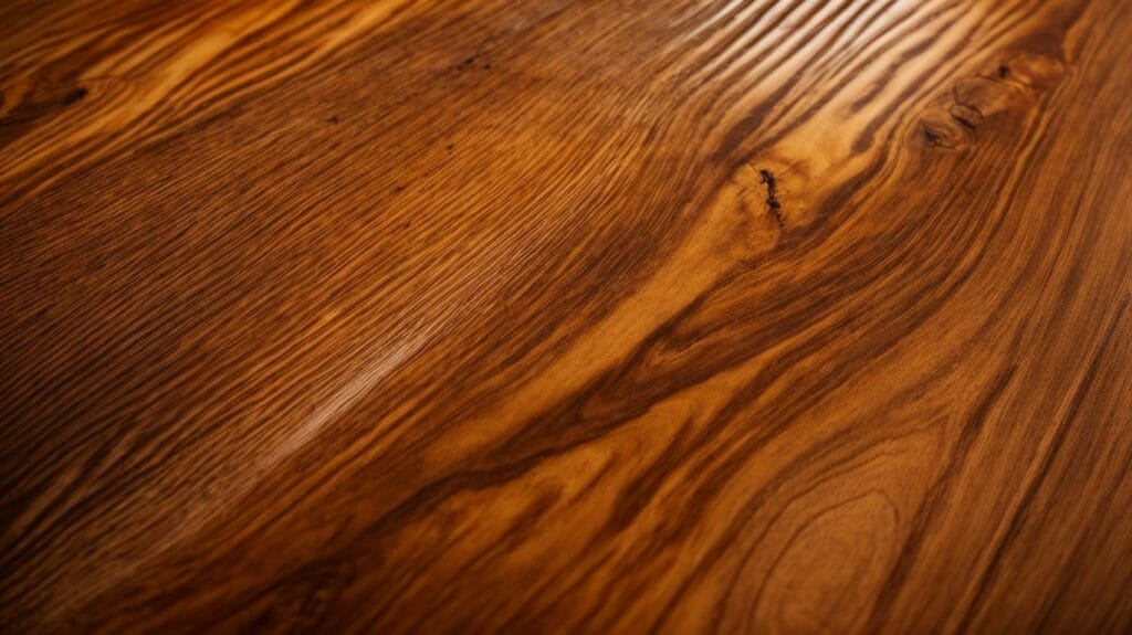 A close up of a wooden surface enhanced with Liquid Glass.