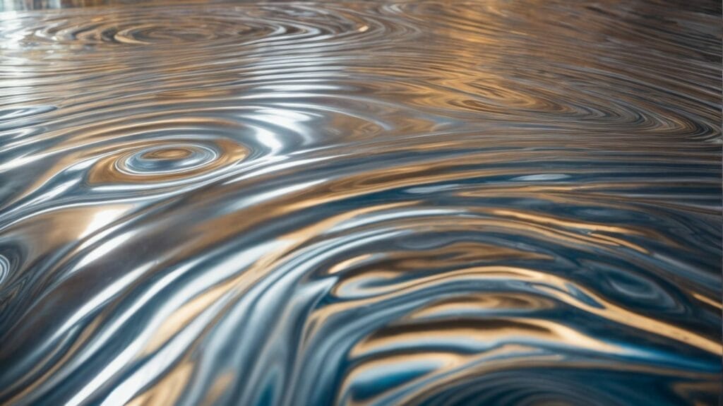 A close up image of a shiny metallic surface.