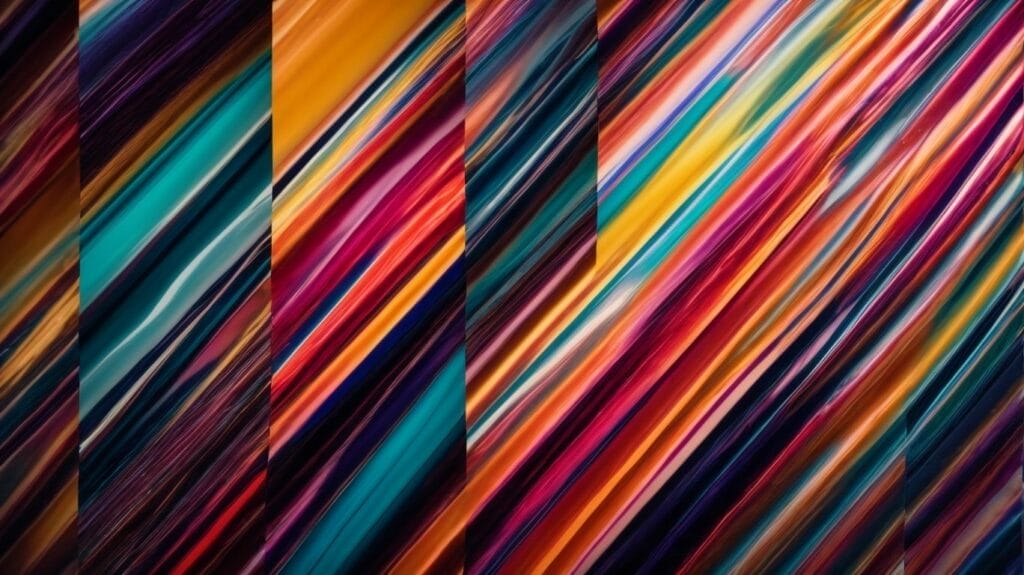 A colorful abstract background with striped lines coated in epoxy.